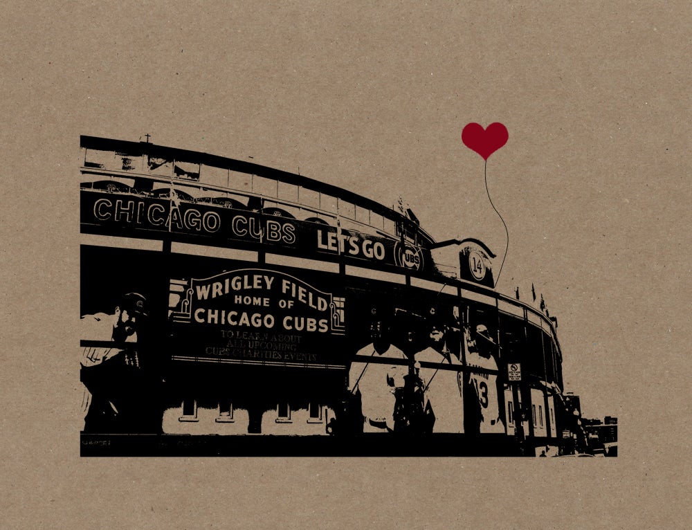 Wrigley Field Sign Print: Wrigley Field Sign Poster Chicago 